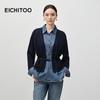 EICHITOO Denim Patchwork Knit Cardigan Top