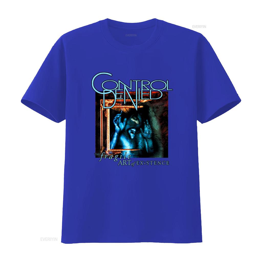 CONTROL DENIED The Fragile Art of Existence T Shirt for Rock Band Fans Vintage Washed Unisex Homme Breathable Casual Soft