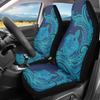 Bulopur Multicolor Polyester Universal Fit Car Truck SUV Van Automotive Seat Covers, 2pcs Front, Hibiscus Floral & Sea Turtle Print