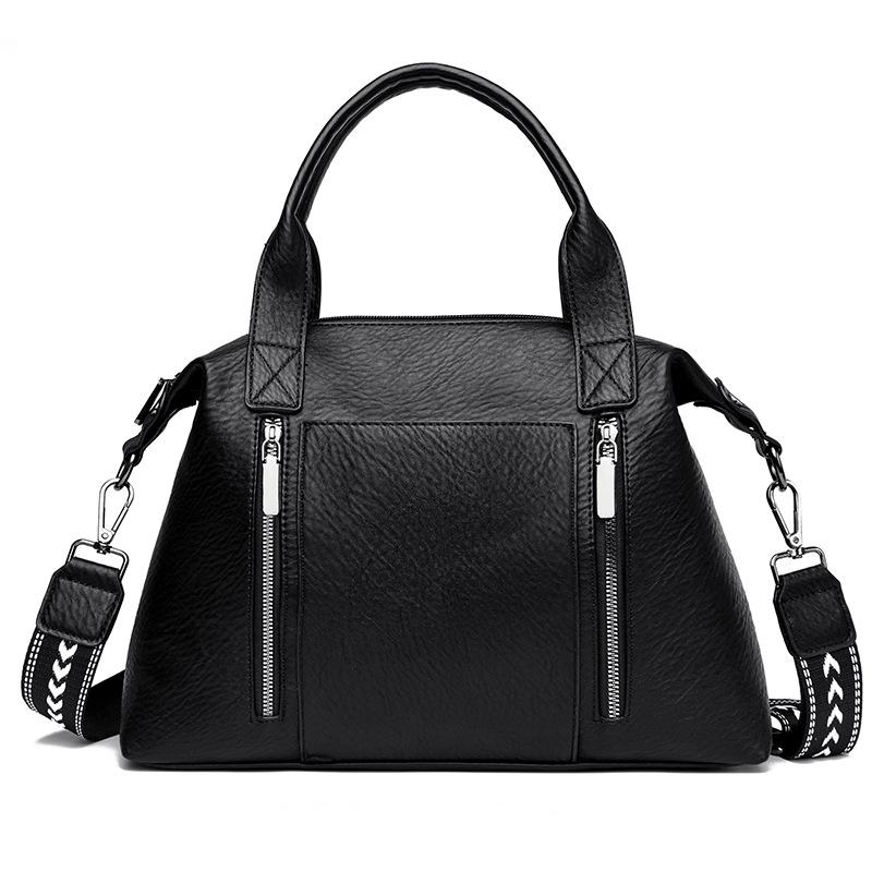 

Простая женская сумка новая большая вместительная ретро сумка через плечо однотонная дорожная сумка-мессенджер для мамы one size fits all чёрный