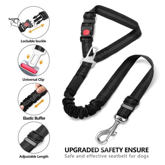 

Съемный ремень безопасности для собаки, поводок для автомобильного сиденья для собаки, регулируемый светоотражающий ремень безопасности для собаки, подголовник автомобиля синий