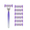 Six-Layer Razor Blade Shaver with Metal Holder for Hair Removal