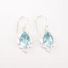 Sky Blue Topaz Gemstone 925 Sterling Silver Handcrafted Jewelry Hook Earrings EE-163-8