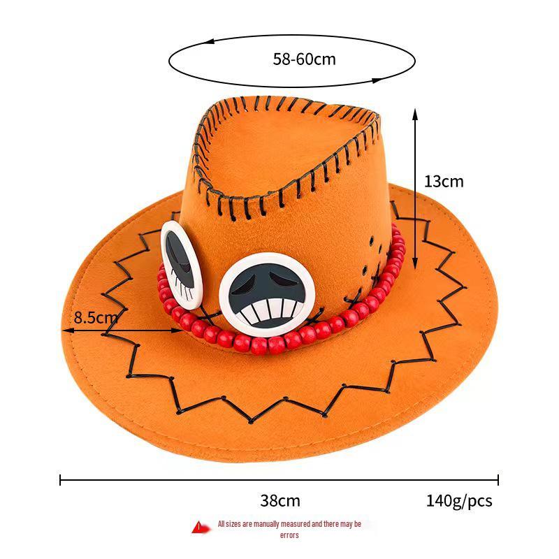 Fire Fist Ace Cowboy Hat - One Piece Cosplay Men's Anime Accessory
