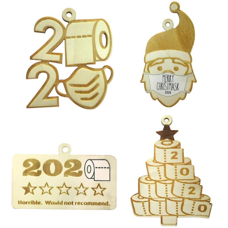 Charming Wooden 2020 Christmas Toilet Paper Santa Claus Quarantine Decoration