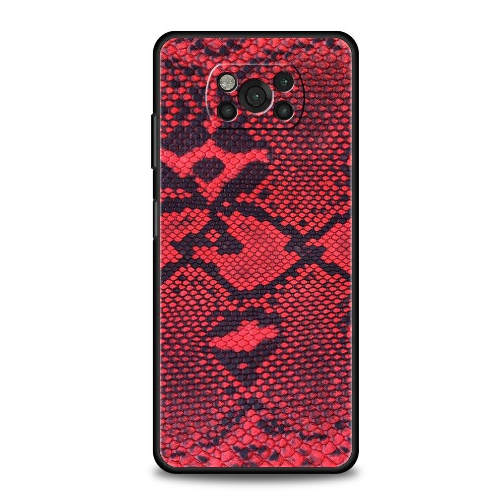 Pretty Luxury Snake Skin Phone Case For For Xiaomi Poco X6 X5 Pro X4 X3 NFC F5 Pro F4 F3 GT M5 M4 Pro 5G M3 C51 C50 C55 Cover