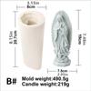 Virgin Fatima Maria Stone Statue Candle Silicone Mold Gypsum Form Carving Art Aromatherapy Plaster Home Decoration Mold Gift