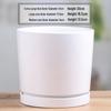Simple White Ceramic Flower Pot with Base for Indoor Plants - Available in Large and Extra Large