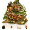 WALALLA 3D Puzzle, Miniatur-Puppenhaus im Wald-Thema, Holzmodellbausatz, 1000 Teile, Stressabbau, Geburtstagsgeschenk, Grün