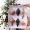 Special Shape Christmas Balls 6PCS Flocking Mocha Xmas Decorative Hanging Ornaments Party Christmas Spheres Pendant Set