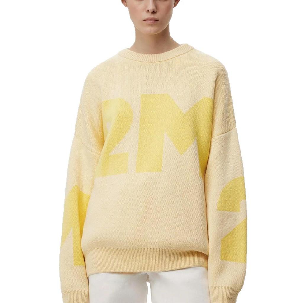 073 Loose Letter Wool Cross-Stitch Knitwear - Round Neck European & American Autumn/Winter Style