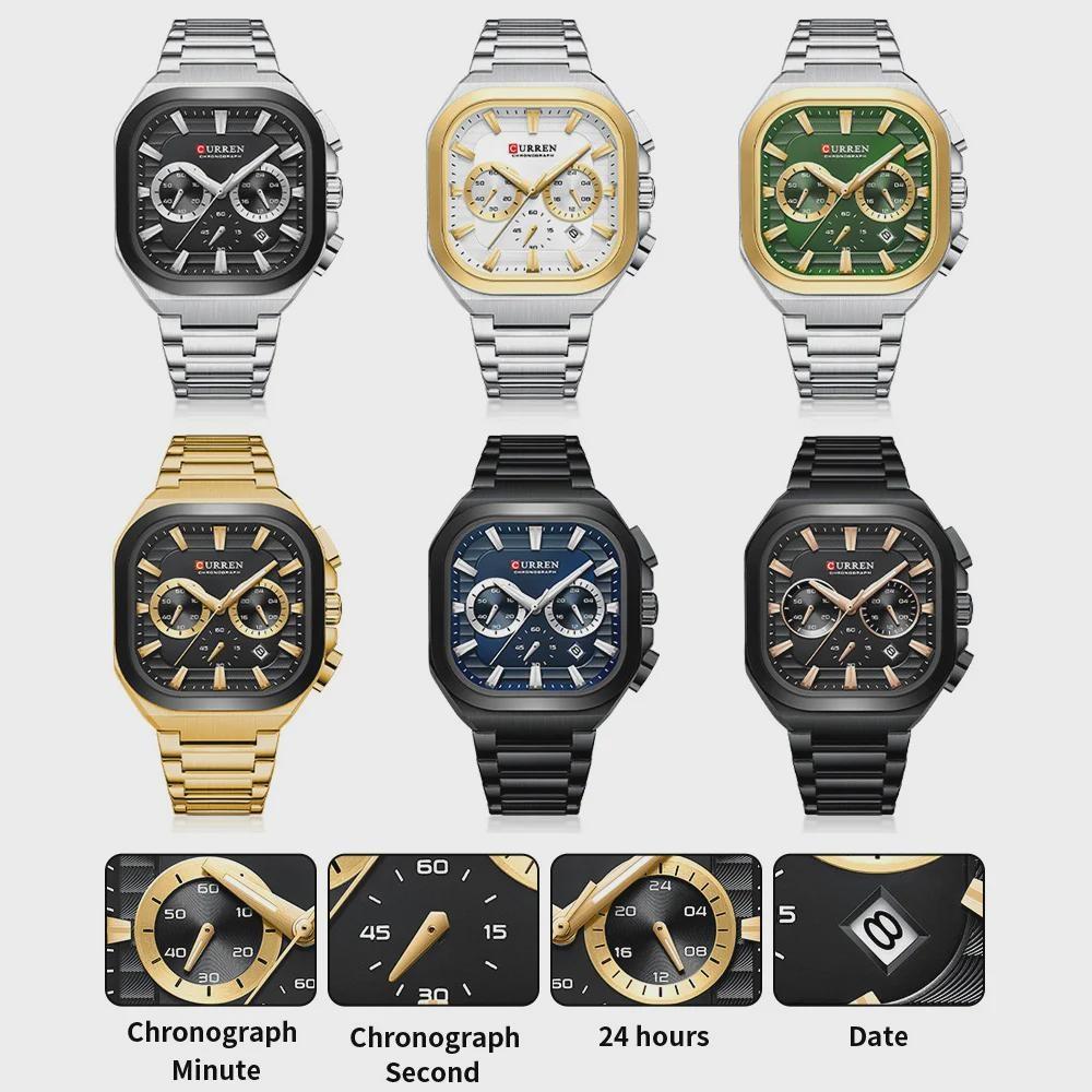 CURREN Quartz Watch Men Luxury Calendar Waterproof Business Wristwatch Luminous Big Dial Fashion Man Watch