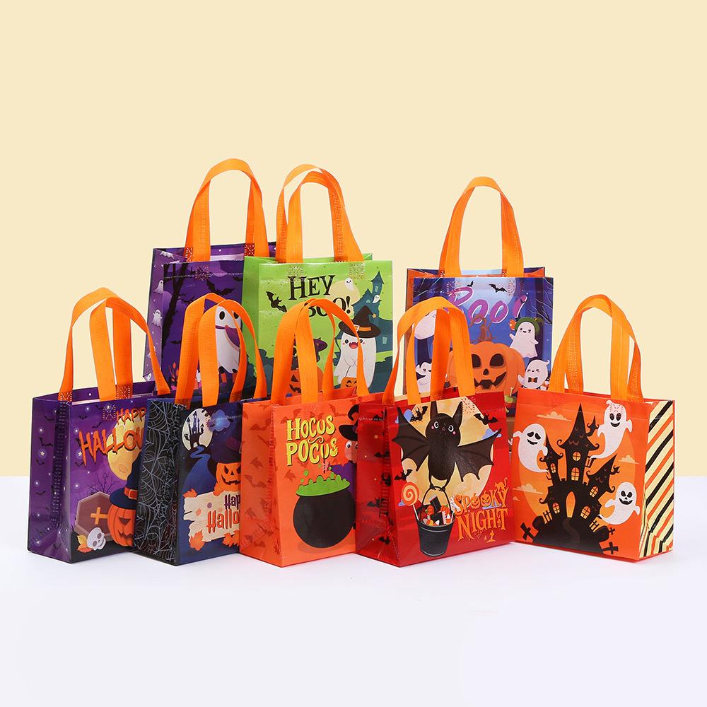 StoBag Halloween Party Trick or Treat Bags for Kids Reusable Eco Friendly Goodie Tote Bags for School Gifts Candy Favors Decor