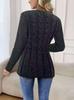 Elegant Waist-Cinching Long Sleeve Knitted Cardigan – Women's Spring/Autumn Stylish Sweater Top
