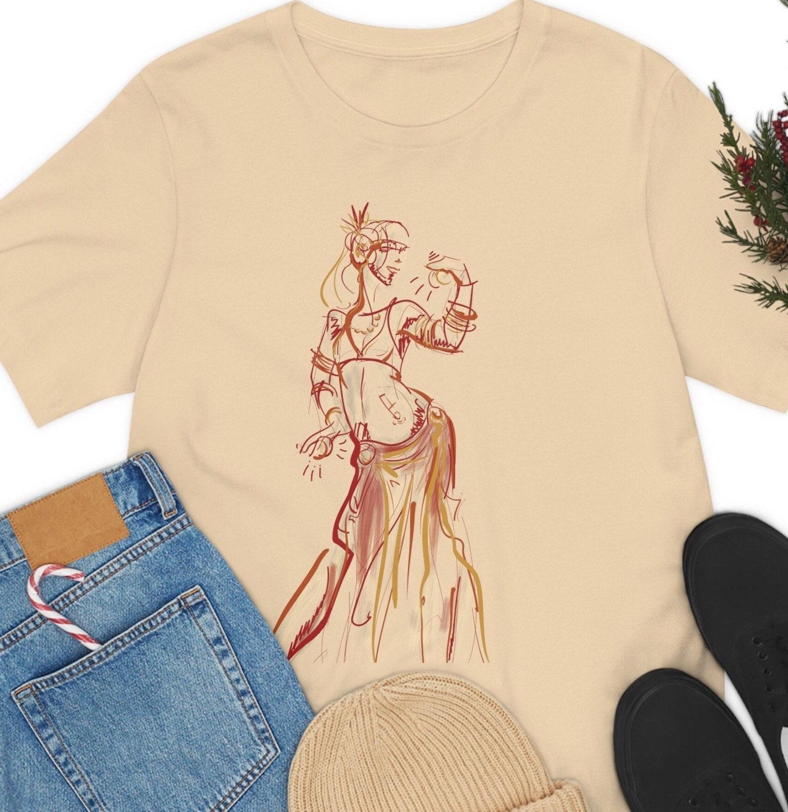 Tribal Belly Dancer | Belly Dancer Cymbals | Unisex Both Men and Woman Jersey Short Sleeve Tee | 2Merchants L