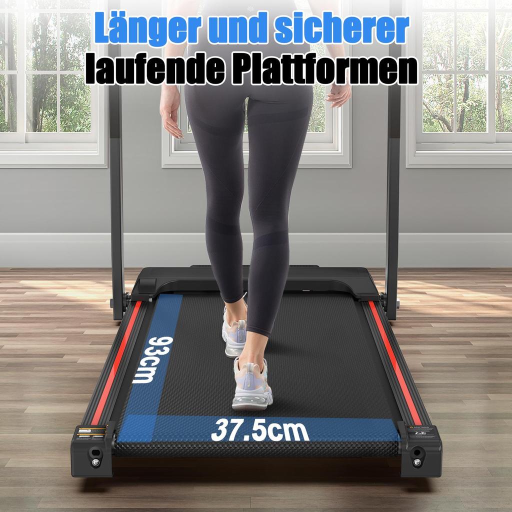 Folding treadmill for home use up to 12 km/h, with LED display, APP