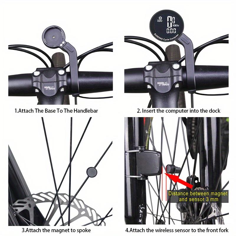 Bicycle Speedometer Odometer Wireless Cycle Bike Computer Bicycle Handlebar Stopwatch Round With LCD Display