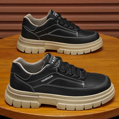 Frühlings Herrenschuhe Neu Atmungsaktive Arbeitskleidungsschuhe Herren Trendige Vielseitige Dicke Sohle Sport- und Freizeitschuhe Lederschuhe Martin Stiefel