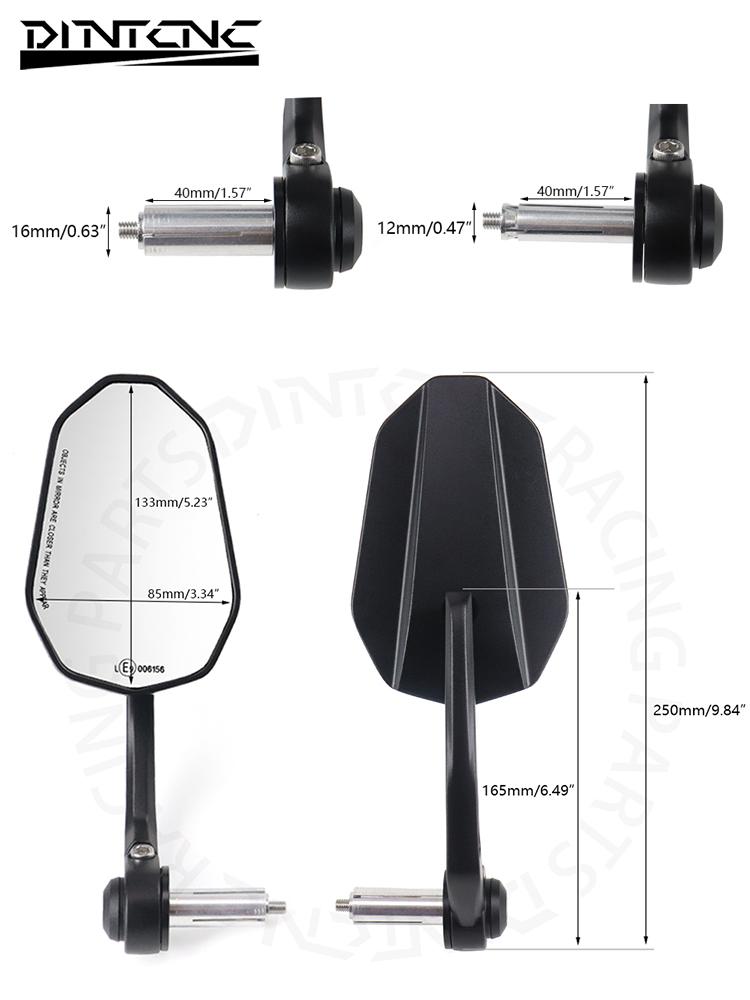 For DUKE 790 890 990 800NK 450NK 650NK Handle End Side Mirrors E9 Motorcycle Aluminum Handlebar Bar Large Rearview Accessories