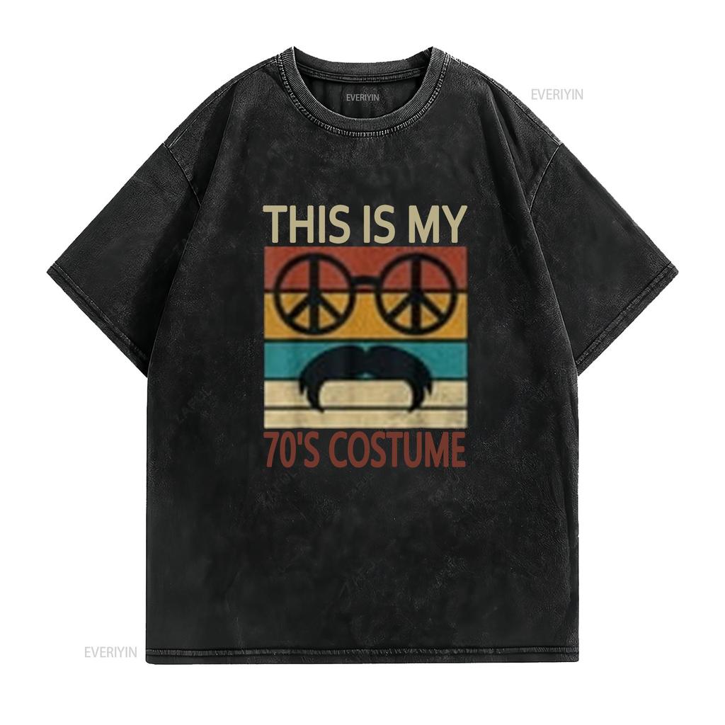 This Is My 70s Costume 70 Styles Men s Disco 1970s Outfit T Shirt Black 2X Large vintage Washed Stylish Versatile homme Soft