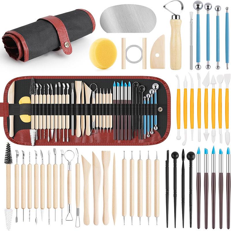 Ensemble d'outils de modelage en argile de poterie en cinq pièces pour sculpture DIY