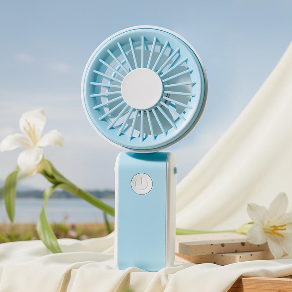 3 Speeds Portable Electric Fan Foldable Neck Hanging Small Fan for 3.7V500MAh Desktop Use