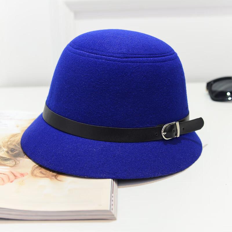 ZHENYUEQI Women's British Style Wide Brim Felt Fedora Hat