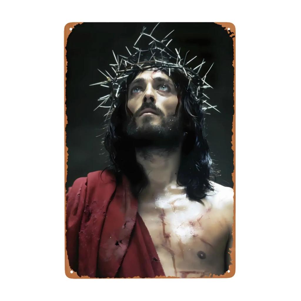 1pc Jesus Christ Metal Sign Focus On Me Not The Storm Vintage Decor Wall Sign for Home Cafes Pubs Club Tin Sign 8x12 Inch