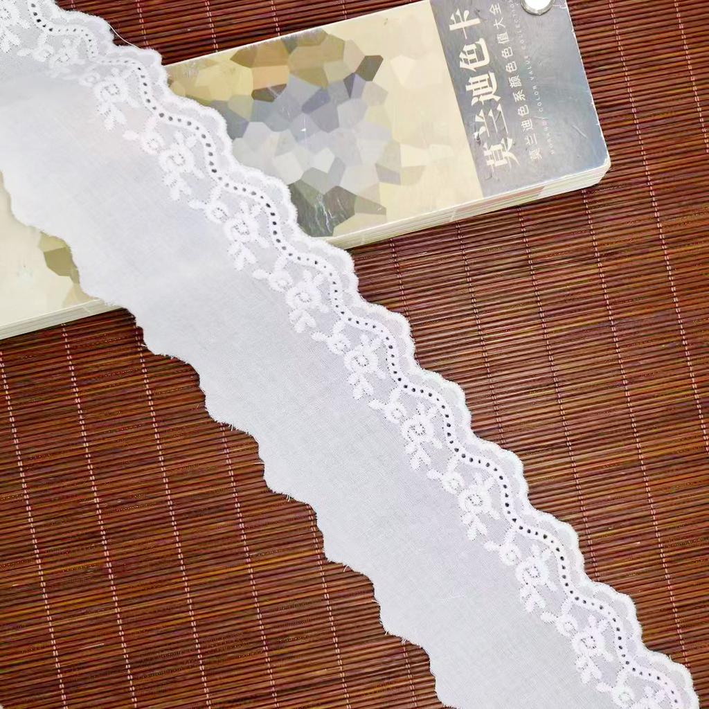 Baumwoll-Stickerei-Spitze Baumwoll-Stickerei-Spitze Fortgeschrittene DIY Handgemacht Kinderkleidung Babykleidung Bekleidungszubehör Weiß