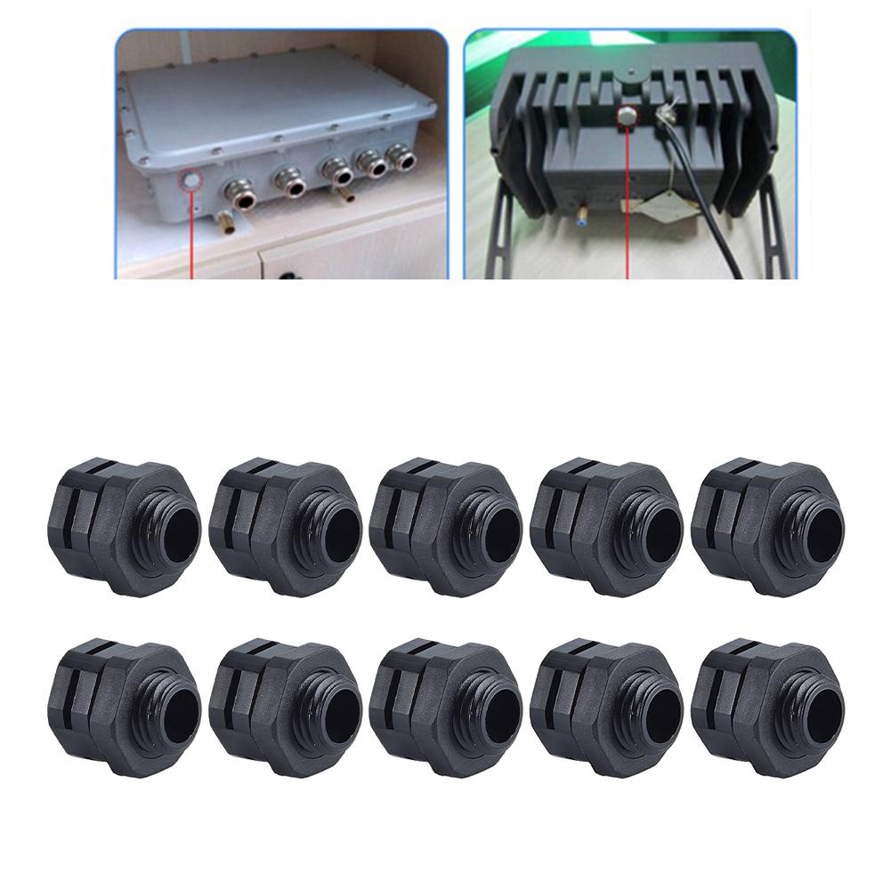 10 Pack Waterproof Ventilation Screws for For outdoor Lighting Fixtures IP68 Rated Breathing Valves M Sizes Black