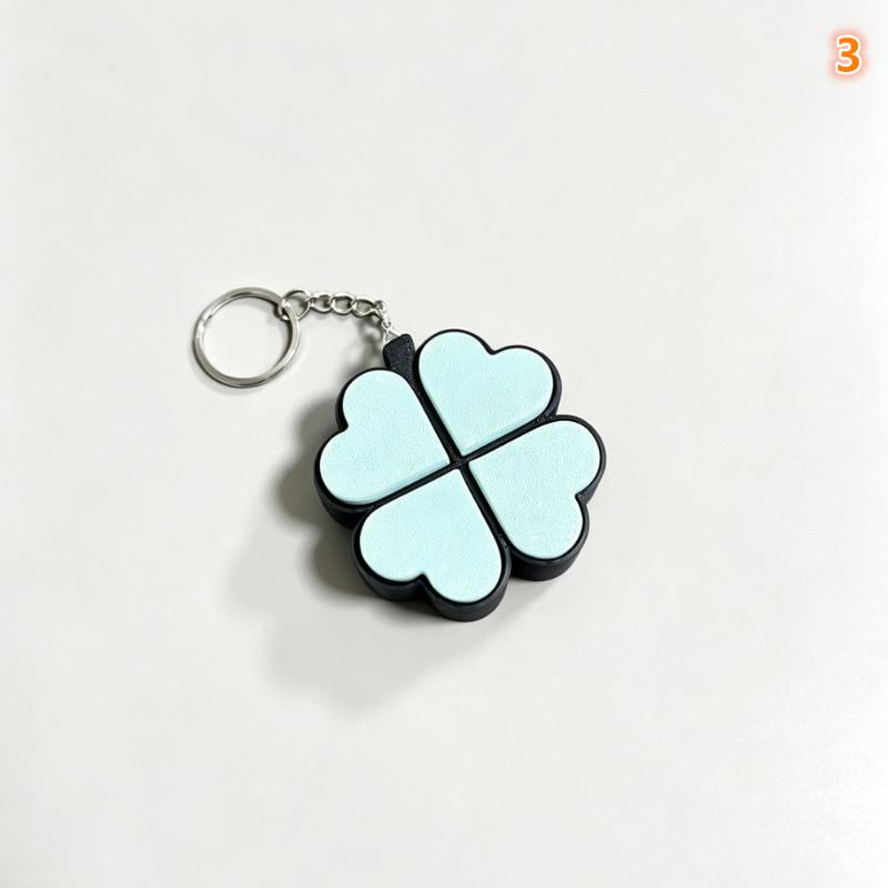 Lucky Four-Leaf Clover Keychain Clickable Buttons Stress Relief Toy Backpack Pendant Party Gift For Kids Adults