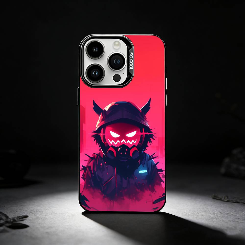 Cool Masked Guy Phone Case For iPhone 17,16,15,14,13,12,11 Plus,Pro Max,XS,Colored silver phone case