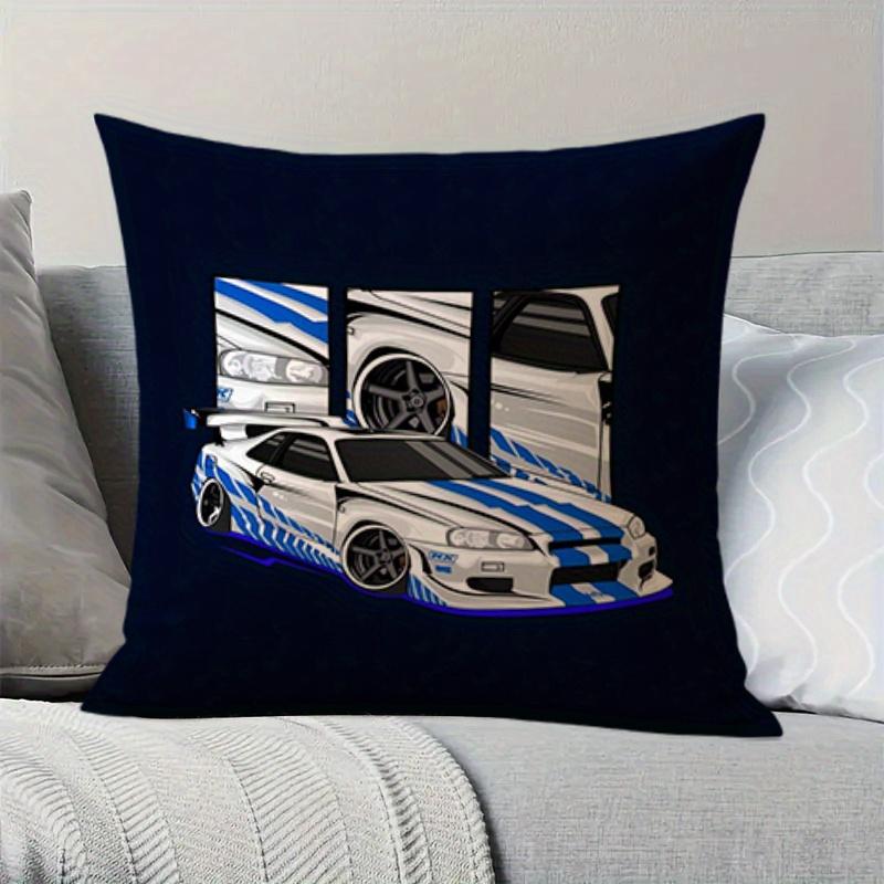 Pc Classic JDM Sports Car Graphic Throw Pillow Cover D DoubleSide Print Polyester Cushion Case for Home Bedroom Car Guy Holid