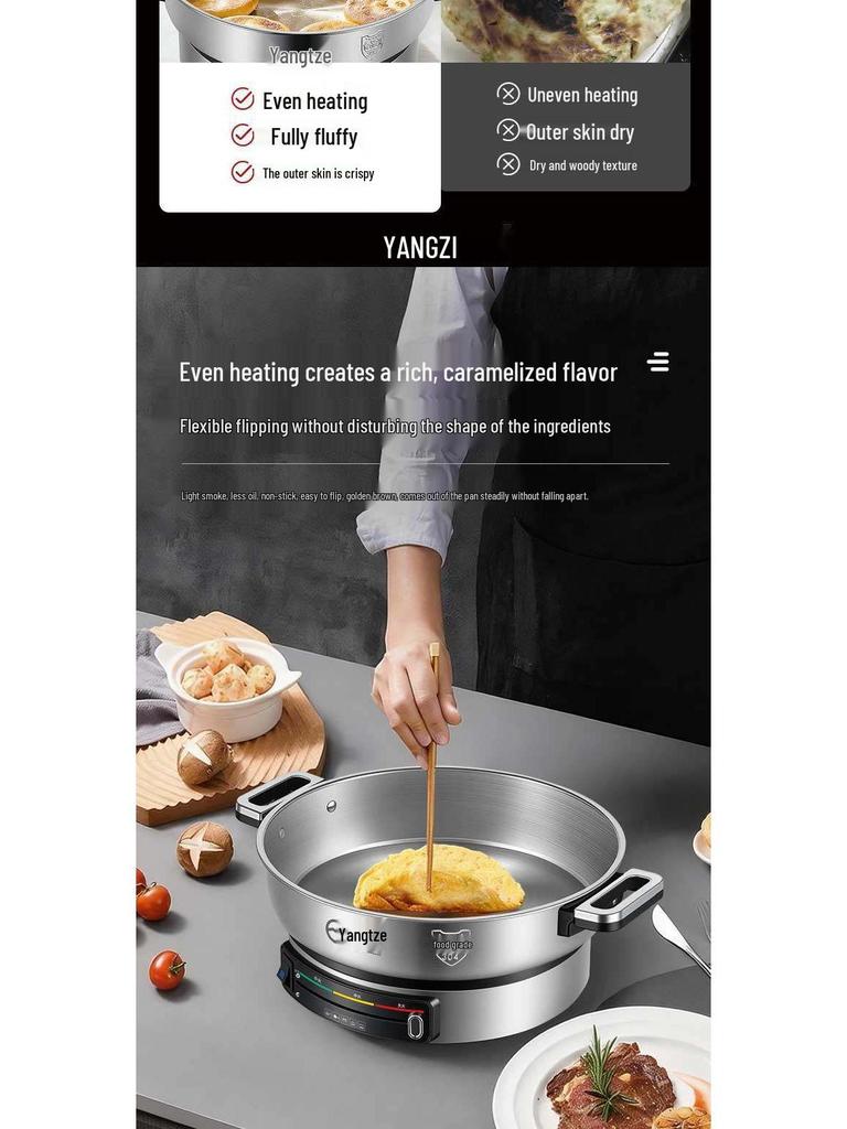 Yangzi Multi-Functional Stainless Steel Electric Griddle Pan