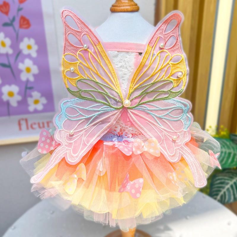 Pet Dog Cat Princess Dress With Bow Tulle Skirt Lightweight Outfit Small To Large Breeds