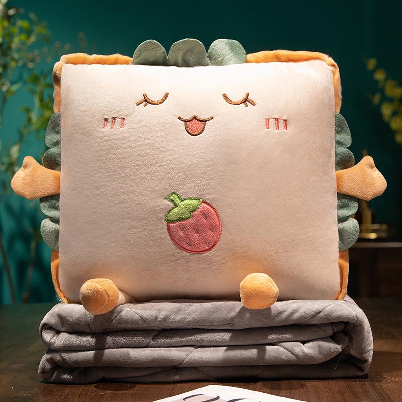 Foldable 2-in-1 Pillow Blanket: Thickened Office Nap, Sofa & Car Cushion