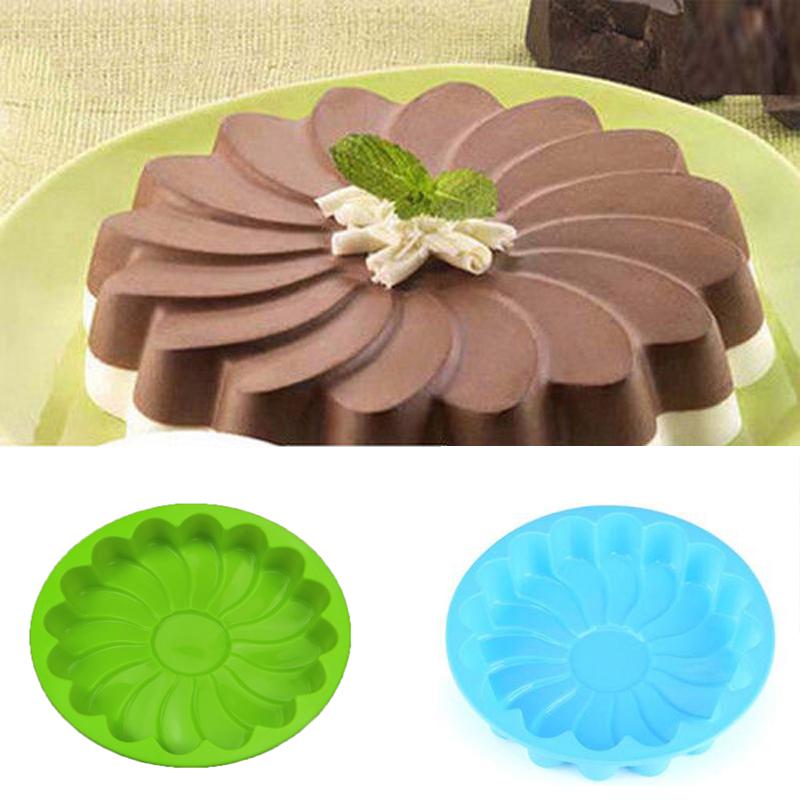 Flower Shape Bundt Cake Pan Bread Chocolate Cookie Bakeware Silicone Mold DIY SH