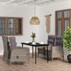 VidaXL Outdoor Dining Furniture with Cushions 5 Pcs Grey and Black 3099373