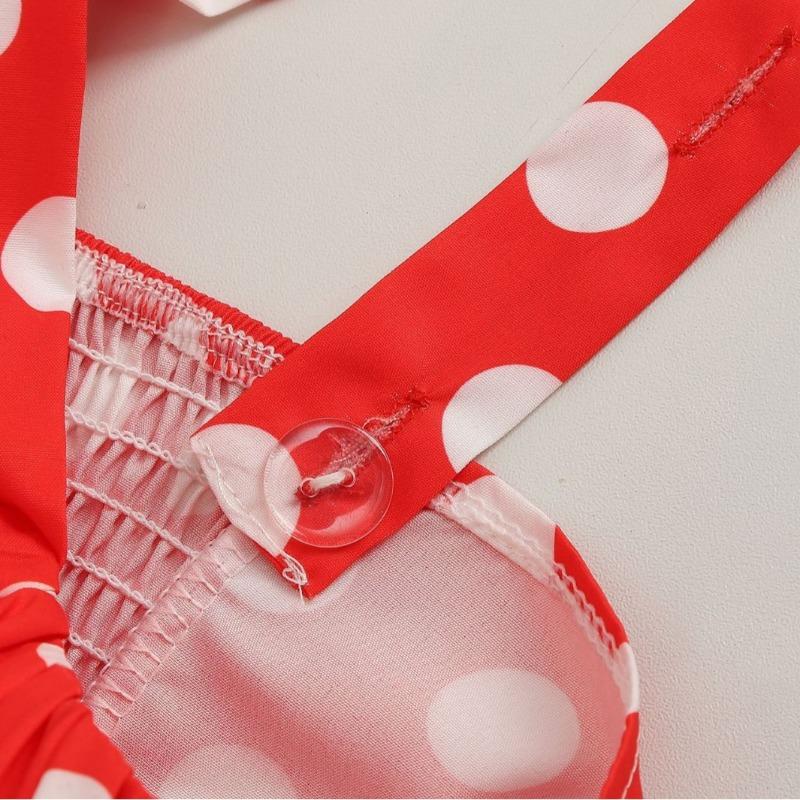 Source Ss Retro Suspender Neck Dual-purpose Polka Dot Thin Dress