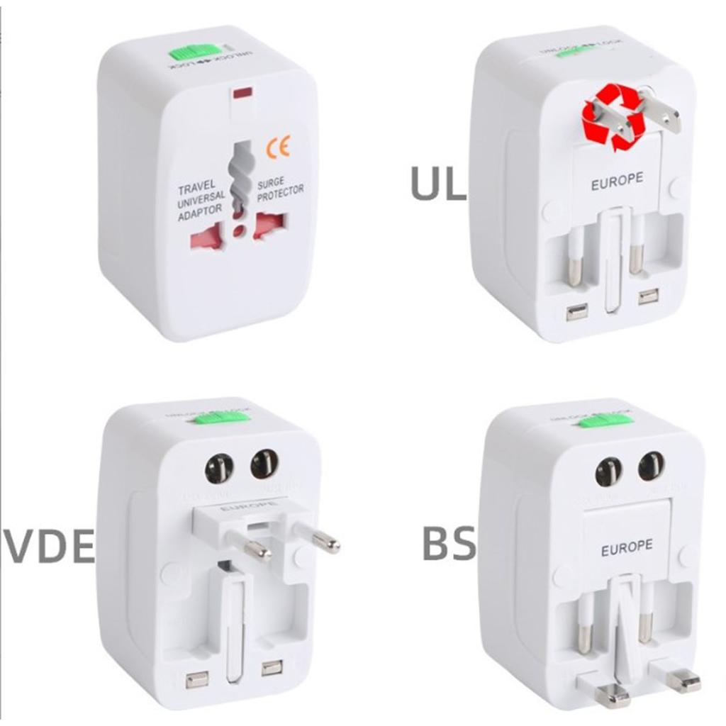 2PCS Power Conversion Plug ABS Housing Worldwide 1300W Power Charger Converter for Travel
