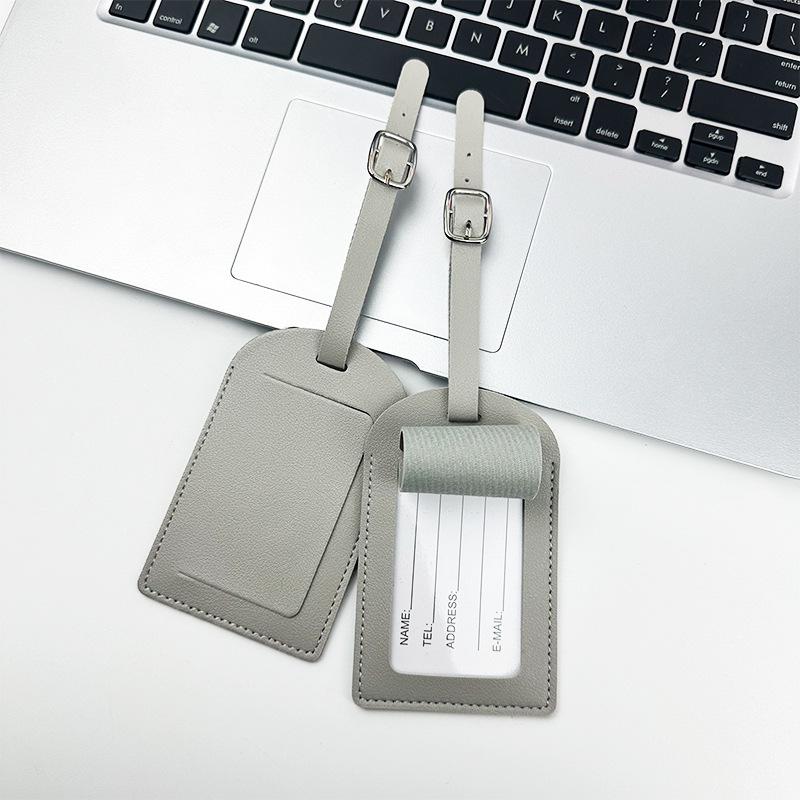 Thickened PU Leather Luggage Tag with Signature Card and Anti-Lost Features