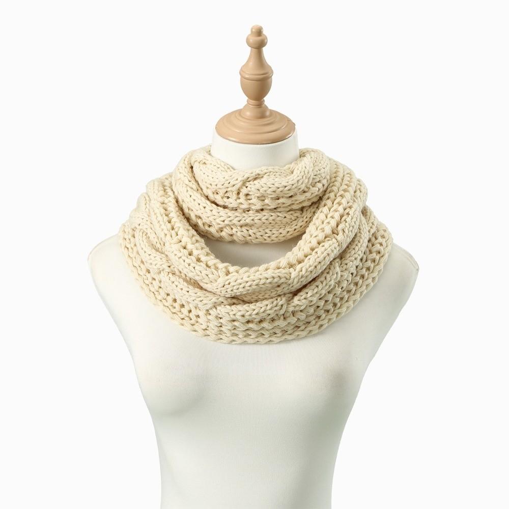 Knitted Material Neck Warmer Scarf Solid Color Winter Knitted Scarf Warm Thick Neck Scarf For Men