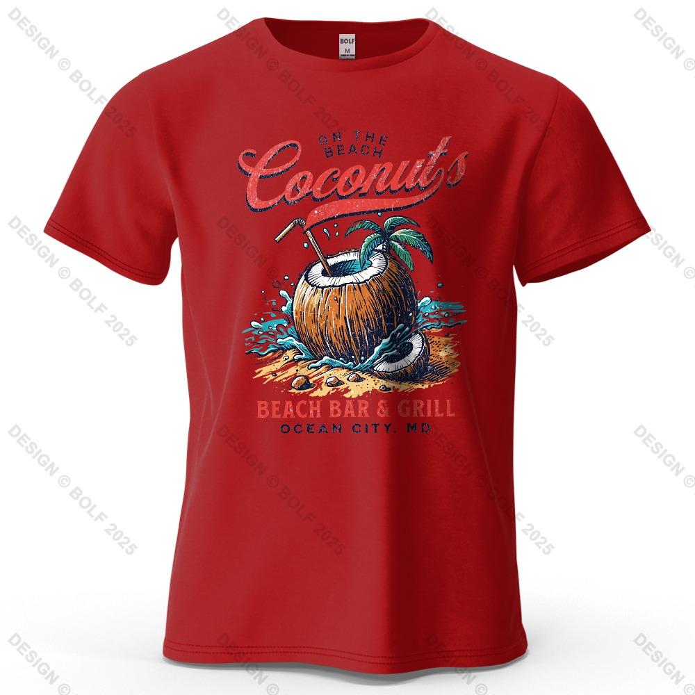 Men's Beach Outings Graphic Short Sleeve T-Shirt Vintage Printed Tops Tee for Women Summer Casual Sportswear