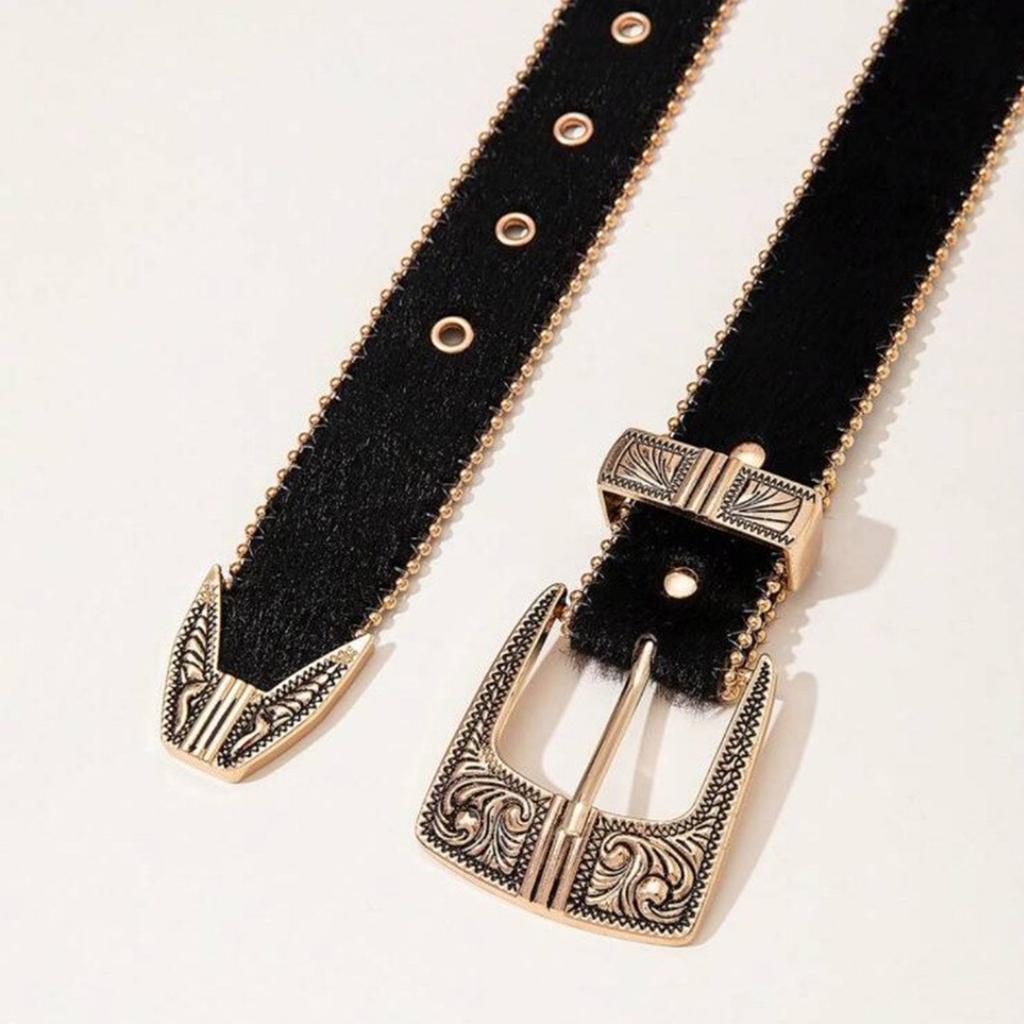 Leopard Belt for Jeans Skirt Bead Trim Velvet Belt Subculture Pants Belt Y2K Women Belt Clothing Waist Decoration