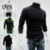 Herren Herbst Einfarbig Langarm Rollkragen Gestricktes Schlankes Unterhemd