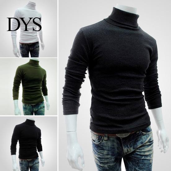 Herren Herbst Einfarbig Langarm Rollkragen Gestricktes Schlankes Unterhemd