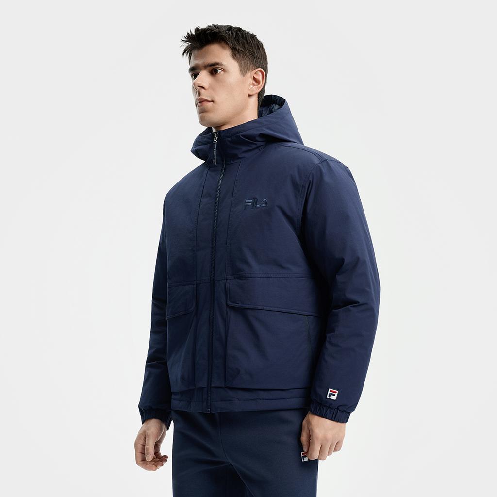 Fila Tennis Fashion Trendy Minimalist Casual Retro Sports Warm Comfortable Loose Hooded Down Jacket Men Jacket Sky-Blue A11M543905FBU