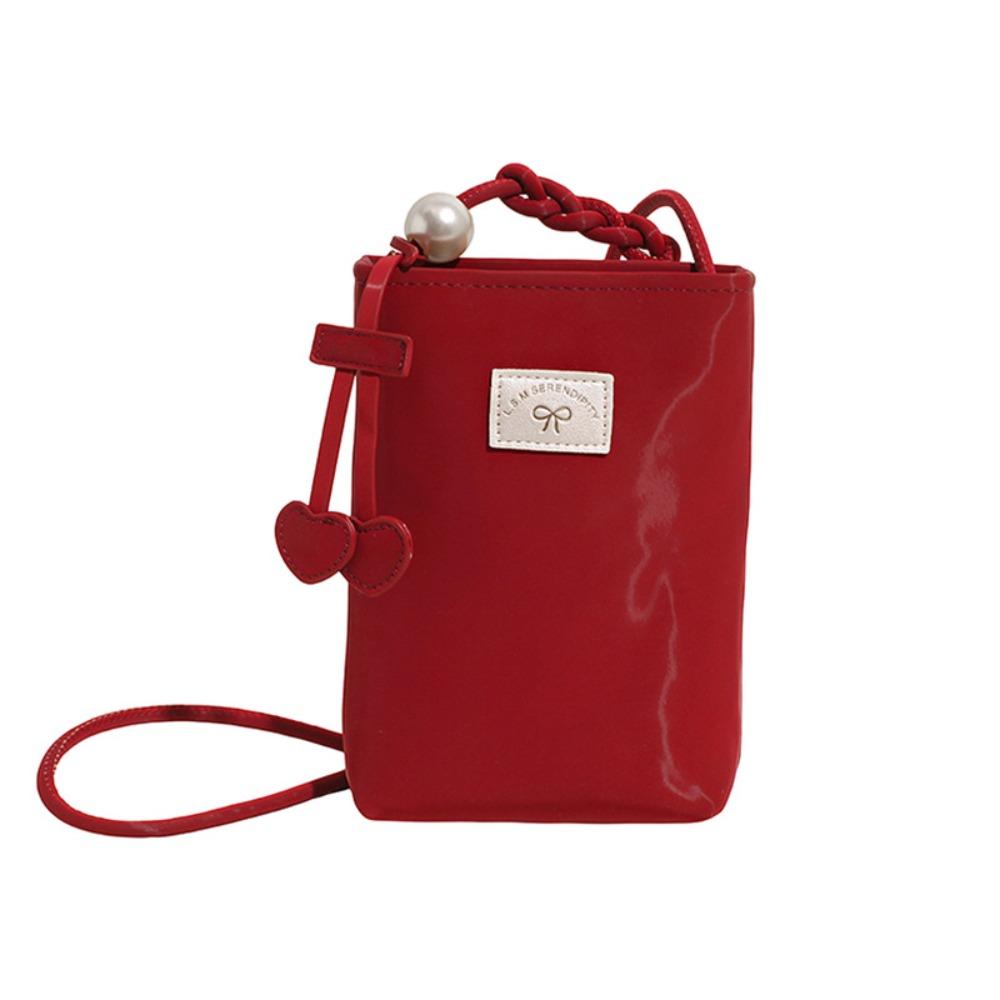 

Multifunctional Mini Crossbody Bag Solid Color Single Shoulder Bag Casual Small Square Bag Girls красный