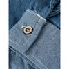 Spring and Autumn Children's Denim Shirt Jacket Boys' Cardigan Shirt Toddler Polo Shirt Casual Color-Blocked Lapel Top