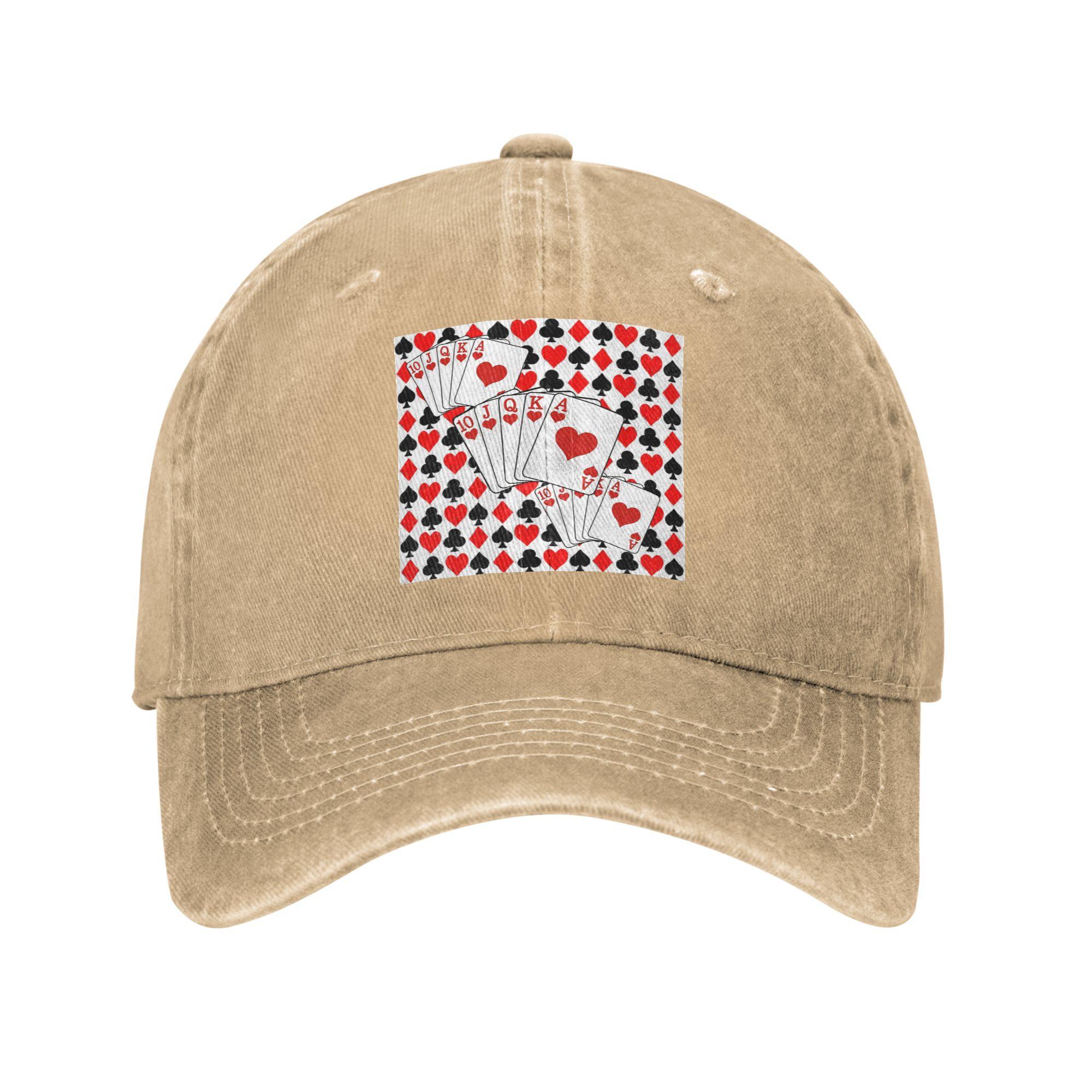 

Casino Nights Red Queen Of Hearts Baseball Caps Denim Hats Adjustable Casquette Streetwear Baseball Cowboy Hat for Unisex Women One Size